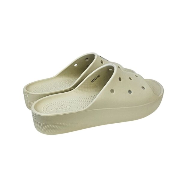 CROCS Womens Classic Platform Slide, Beige, Slip On, Comfort, Rubber, 11, NWT - Picture 7 of 9